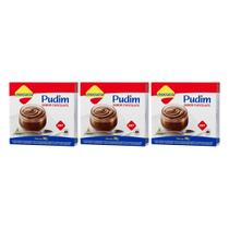 Kit 3 mistura diet zero para pudim chocolate 30g lowçucar