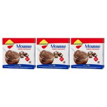 Kit 3 mistura para mousse de chocolate diet zero lact 25g lowçucar