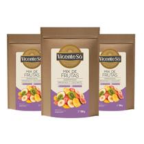Kit 3 Mix de Frutas Desidratadas 100g Snack Saudável Chips Natural