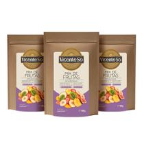 Kit 3 Mix de Frutas Desidratadas 150g Snack Saudável Chips Natural