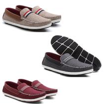 Kit 3 Mocassim Masculino Oxford Bico Redondo Macio Conforto Kit 3 Mocassim Masculino Oxford Bico Redondo Macio Conforto
