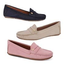 Kit 3 Mocassins Femininos em Camurça Super Conforto Kit 3 Mocassins Femininos em Camurça Super Conforto