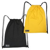 Kit 3 Mochilas Saco Bolsa de Moletom com Cordão, Esporte Academia Lazer