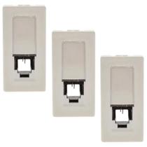 Kit 3 Módulo Tel Rj11 2 Fios Pial Plus 635011 Cor Bege Kit 3 Módulo Tel Rj11 2 Fios Pial Plus 635011 Cor Bege