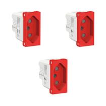 Kit 3 Modulo Tomada 20A Vermelho S70203134 Orion Schneider