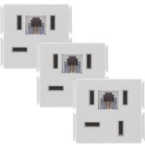 Kit 3 Modulo Tomada Para Telefone Branco Rj11 Tramontina