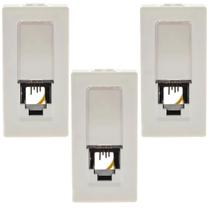 Kit 3 Módulo Tomada Rj11 4 Fios Branco Pial plus+ 615010BC Kit 3 Módulo Tomada Rj11 4 Fios Branco Pial plus+ 615010BC