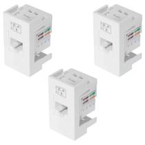 Kit 3 Módulos Rede Informática Rj45 Categoria 5e 8 Vias Evidence/Modulare/ Blanc+ - FAME