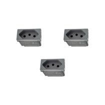 Kit 3 Modulos Tomada 10A Cinza Borne 615038CZ+ Pial Plus+ Kit 3 Modulos Tomada 10A Cinza Borne 615038CZ+ Pial Plus+