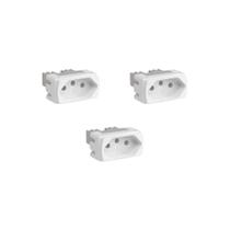 Kit 3 Módulos Tomada 10A S401107 Branco Lunare Up Schneider