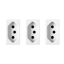 Kit 3 Modulos Tomada 20A 3 Pinos Soprano Siemens Ilus Kit 3 Modulos Tomada 20A 3 Pinos Soprano Siemens Ilus