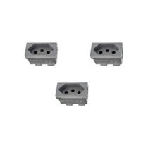 Kit 3 Modulos Tomada 20A Cinza Borne 615060CZ+ Pial Plus+