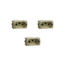 Kit 3 Modulos Tomada 20A Miluz S3B70353 Dourado Schneider