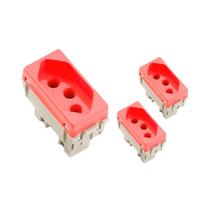 Kit 3 Módulos Tomada 2p+t 20a/250v Liz Vermelho Tramontina Kit 3 Módulos Tomada 2p+t 20a/250v Liz Vermelho Tramontina