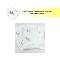 Kit 3 moldes base blusa vestido malha tamanho 36 ao 54 by Wania Machado Kit 3 moldes base blusa vestido malha tamanho 36 ao 54 by Wania Machado