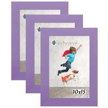 Kit 3 Molduras Porta Retrato 10X15 Lilás Kit 3 Molduras Porta Retrato 10X15 Lilás