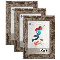 Kit 3 Molduras Porta Retrato 10X15 Marrom