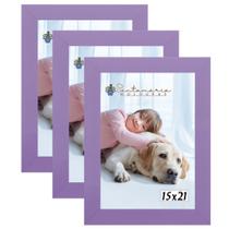 Kit 3 Molduras Porta Retrato 15X21 Lilás