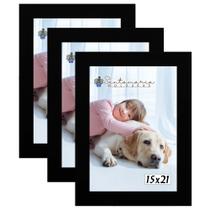 Kit 3 Molduras Porta Retrato 15X21 Preto