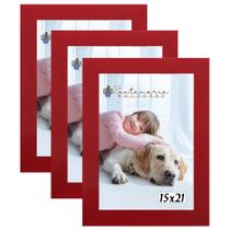 Kit 3 Molduras Porta Retrato 15X21 Vermelho Kit 3 Molduras Porta Retrato 15X21 Vermelho