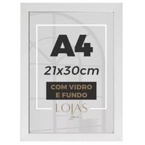 Kit 3 Molduras Quadro A4 21x30 Com Vidro Poster Certificado - Marrom
