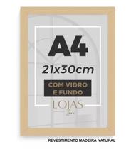Kit 3 Molduras Quadro A4 21x30 Com Vidro Poster Certificado - Marrom Kit 3 Molduras Quadro A4 21x30 Com Vidro Poster Certificado - Marrom