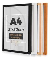 Kit 3 Molduras Quadro A4 21x30 Com Vidro Poster Certificado