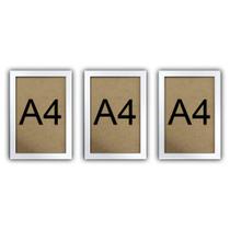 Kit 3 Molduras Quadro Certificado Diploma A4 Com Fundo MDF Kit 3 Molduras Quadro Certificado Diploma A4 Com Fundo MDF