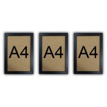 Kit 3 Molduras Quadro Certificado Diploma A4 Com Fundo MDF Kit 3 Molduras Quadro Certificado Diploma A4 Com Fundo MDF