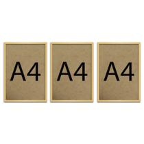 Kit 3 Molduras Quadro Certificado Diploma A4 Com Fundo MDF Kit 3 Molduras Quadro Certificado Diploma A4 Com Fundo MDF