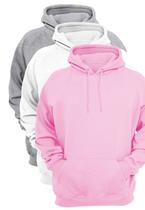 Kit 3 Moletom Liso Blusa de Frio Flanelado Canguru
