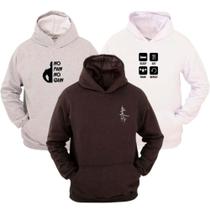 KIT 3 Moletom Ragor Algodão Flanelado Blusa Frio Treino