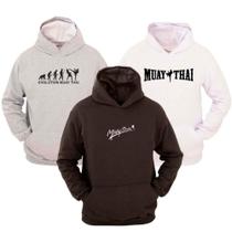 KIT 3 Moletom Ragor Algodão Flanelado Luta Muay Thai