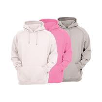 Kit 3 Moletons Feminino Ragor Algodão Capuz Bolso Conforto