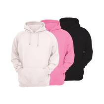 Kit 3 Moletons Masculino Ragor Algodão Capuz Bolso Conforto