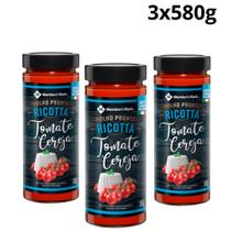 Kit 3 molho pronto ricotta e tomate cereja members mark 580g cremoso e versátil