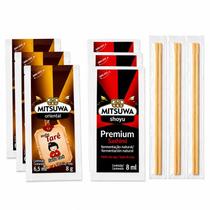 Kit 3: Molho Tarê Sachê Mitsuwa 8g + Molho Shoyu Sachê Mitsuwa 8 ml + Par Hashi Kit 3: Molho Tarê Sachê Mitsuwa 8g + Molho Shoyu Sachê Mitsuwa 8 ml + Par Hashi