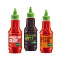 Kit 3 Molhos Pimenta Sriracha, Chipotle e Mexicano - Cepêra
