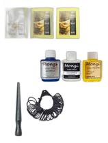 Kit 3 Monzi 35Ml Limpa Chapeados Prata Ouro + 3 Flanelas+ 2