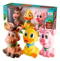 Kit 3 Mordedor Bebê Animais Brinquedo Fazenda Infantil Kit 3 Mordedor Bebê Animais Brinquedo Fazenda Infantil