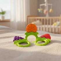 Kit 3 Mordedor Frutinhas Silicone Bebê Sensorial Fruta silicone Dentição Mordedor Infantil Coloridos