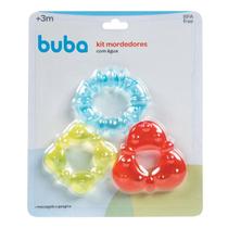 Kit 3 Mordedores Água Geométricos Bebê Infantil Original - Buba Baby