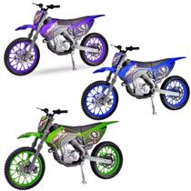 Kit 3 Moto De Brinquedo Motocross Pneus de Borracha Motinha
