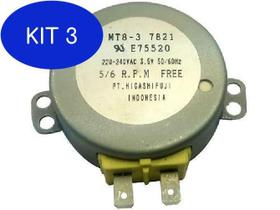 Kit 3 Motor Microondas Micro Mt8-3 Mt8 E75520 3.5 W 220V 2 Pinos - Mt-8