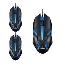 Kit 3 Mouse Gamer Com Fio Usb Lehmox Led Rgb Design Ergonômi