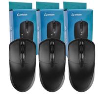 Kit 3 Mouse Usb Optico 1000dpi 3 Botões Notebook Escritório
