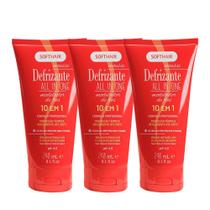 Kit 3 Mousse Anti-frizz Defrizante All In One 10 em 1 Soft Hair 240ml