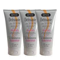 Kit 3 Mousse Anti-frizz Defrizante Protetor Térmico Queratina Soft Hair 240ml
