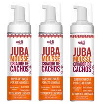 Kit 3 Mousse Criador De Cachos Juba Widi Care Super Definição Cabelos Cacheados 180ml