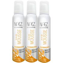 Kit 3 Mousse Desembaraçante Capilar Neez Finalizador Facilita Penteado Hidratante Ação Rápida 150ml